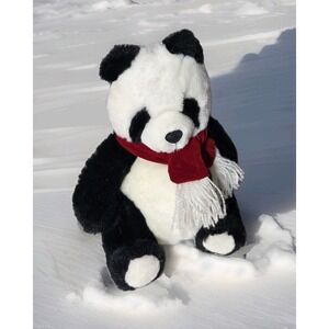 VTG GANZBROS Panda Bear Stuffed Animal Plush HERITAGE COLLECTION GANZ Scarf 1989